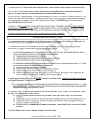 Contrato De Beneficios Funebres Prepagados Mediante Fondos De Un Seguro - Sample - Texas (Spanish), Page 4