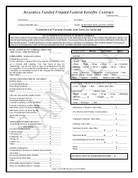 Insurance Funded Prepaid Funeral Benefits Contract - Sample - Texas