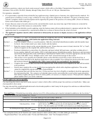 Form ITD3369 Duplicate Idaho Title Application With Ownership Transfer - Idaho, Page 2