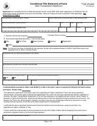 Form ITD3405 Download Fillable PDF or Fill Online Conditional Title ...