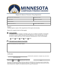 Request for Waiver of Electronic Filing Requirement - Minnesota, Page 2