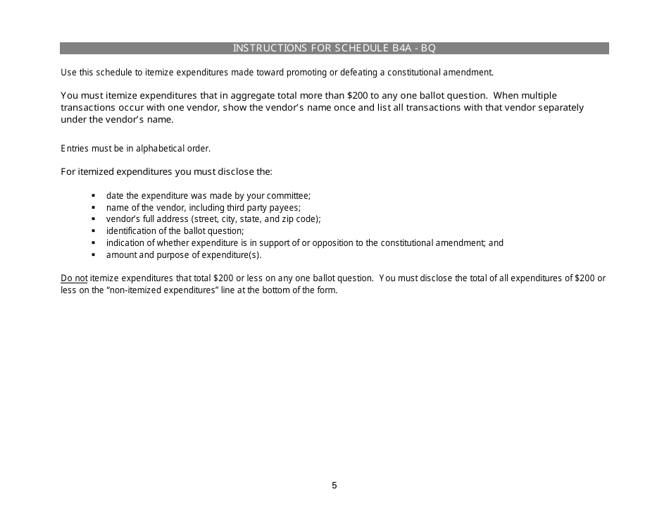 Independent / Ballot Question Expenditure Report for Individuals - Minnesota, Page 5