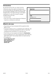 Form CC1 Carer&#039;s Credit Application Form - United Kingdom, Page 7