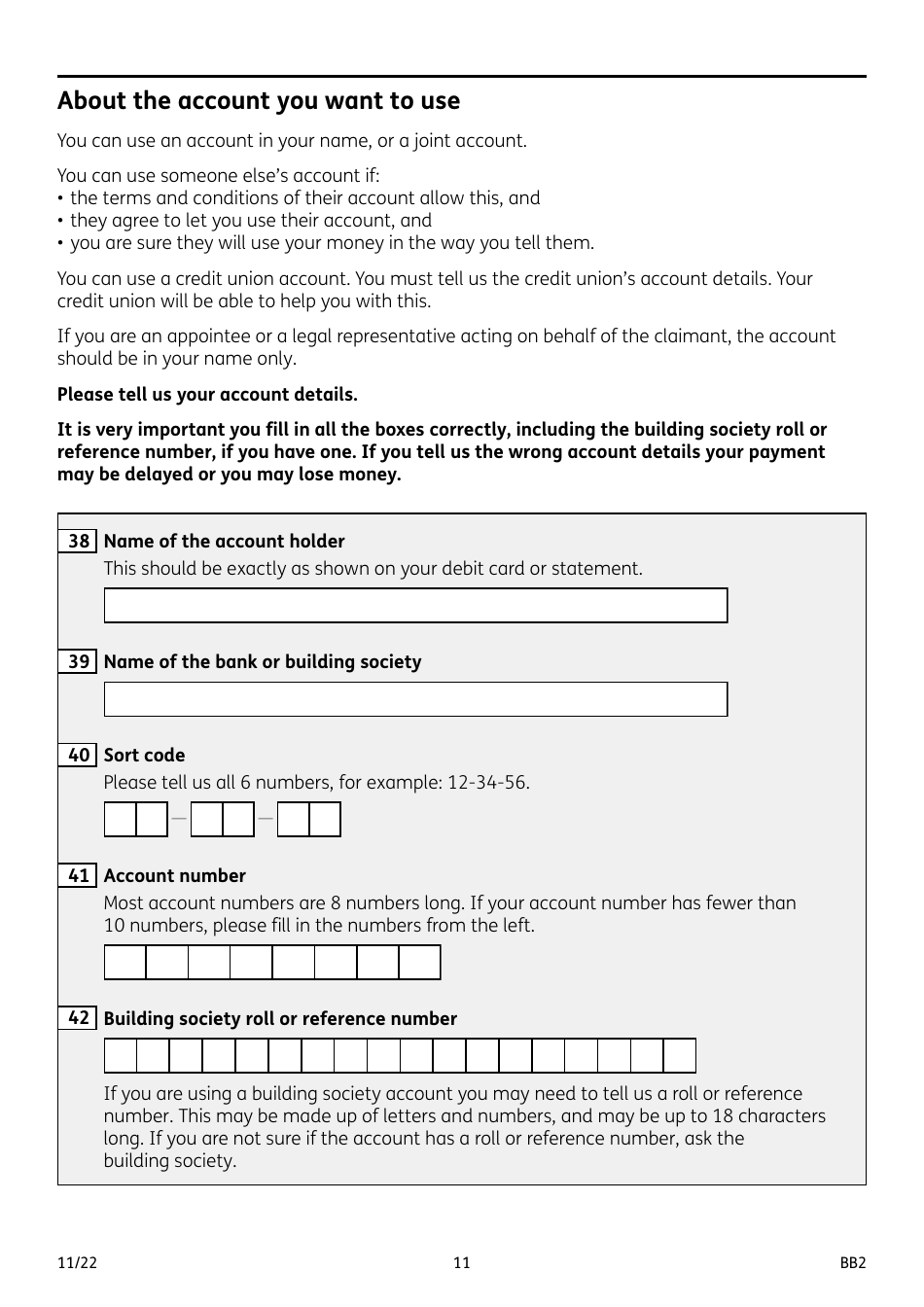 Form BB2 Widowed Parents Allowance - United Kingdom, Page 11