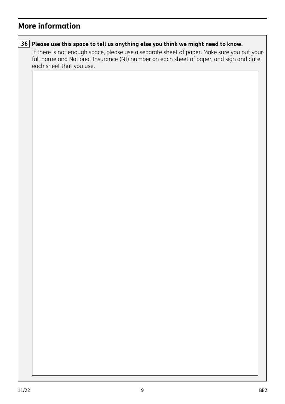 Form BB2 Widowed Parents Allowance - United Kingdom, Page 9
