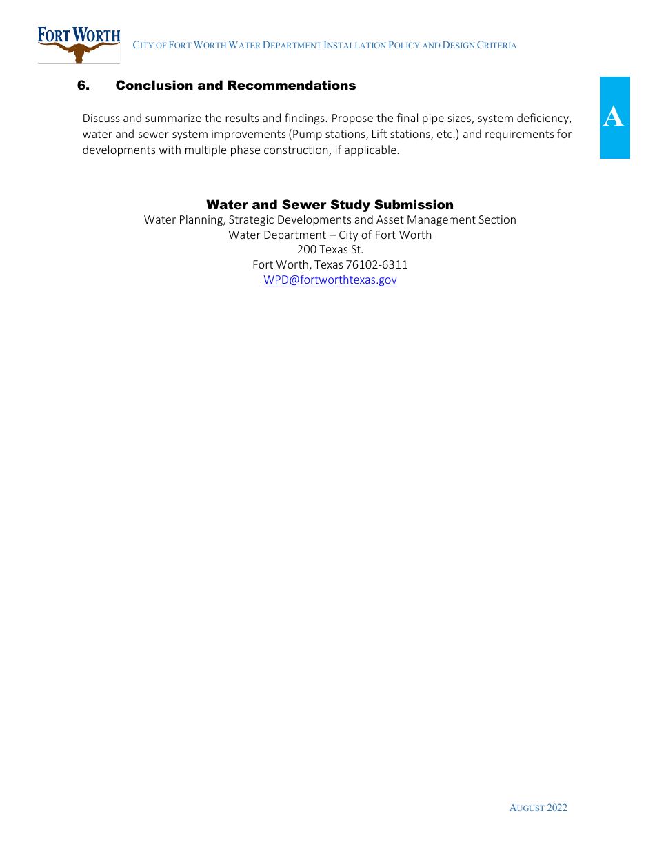 Water Utility Review Application - City of Fort Worth, Texas, Page 16