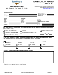 Water Utility Review Application - City of Fort Worth, Texas, Page 17