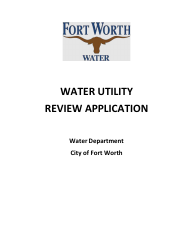 Water Utility Review Application - City of Fort Worth, Texas