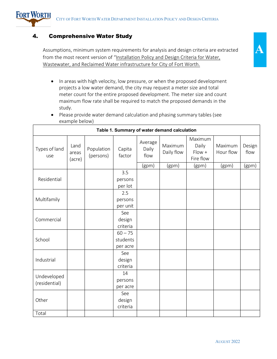 Water Utility Review Application - City of Fort Worth, Texas, Page 8