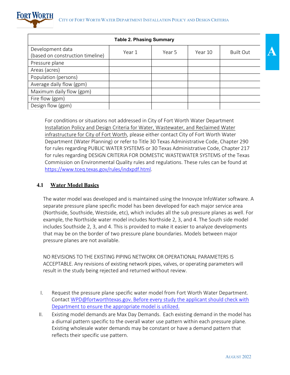Water Utility Review Application - City of Fort Worth, Texas, Page 9