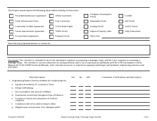 Drainage Study Checklist - City of Fort Worth, Texas, Page 2