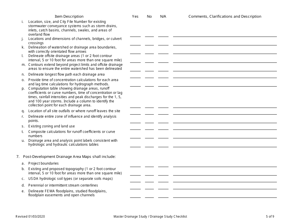 Drainage Study Checklist - City of Fort Worth, Texas, Page 5