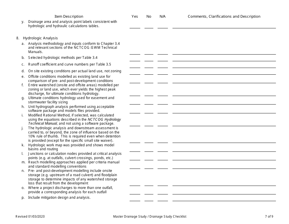 Drainage Study Checklist - City of Fort Worth, Texas, Page 7