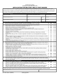Document preview: Form 416 Application for Military Skills Test Waiver - Alaska
