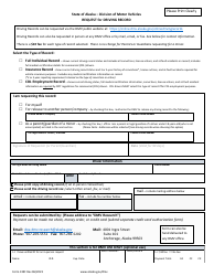 Document preview: Form 419F Request for Driving Record - Alaska