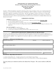 Document preview: Form 403 Application for Felony Termination of Revocation - Alaska