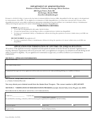 Document preview: Form 403D Application for Termination of Lifetime Cdl Disqualification - Alaska