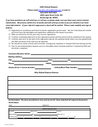 Document preview: Form 853 DMV Refund Request - Alaska