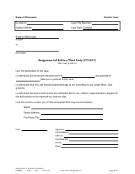 Document preview: Form CRM602 Assignment of Bail to a Third Party - Minnesota
