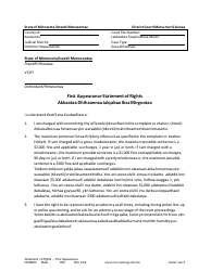 Document preview: Form CRM202 First Appearance Statement of Rights - Minnesota (English/Oromo)