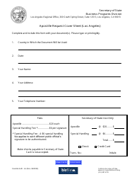 Document preview: Apostille Request Cover Sheet (Los Angeles) - California