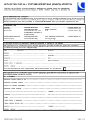 Form SRG1828 Application for All Weather Operations (Awops) Approval - United Kingdom