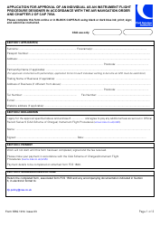 Form SRG1914 Application for Approval of an Individual as an Instrument Flight Procedure Designer in Accordance With the Air Navigation Order and Chapter 2 of CAP 785a - United Kingdom
