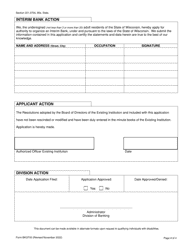 Form BKG700 Interim Bank and Merger Application - Wisconsin, Page 4