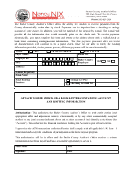 Document preview: Electronic Fund Transfer Signup Form - Butler County, Ohio