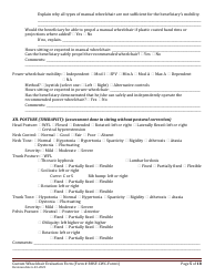BHSF-CWC Form 1 Custom Wheelchair Evaluation Form - Louisiana, Page 5