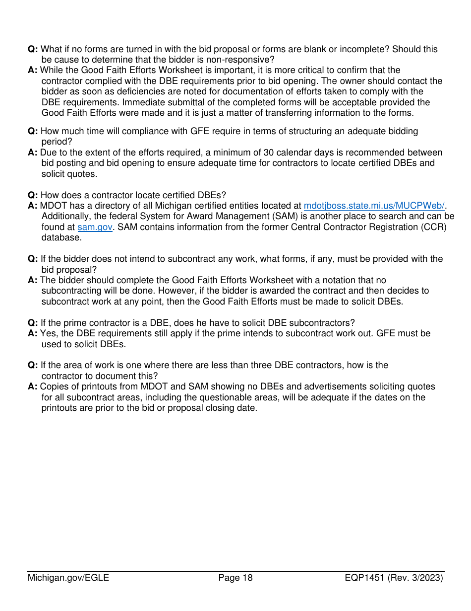 Form EQP1451 Equivalency Projects Contract Boilerplate Language - Michigan, Page 18