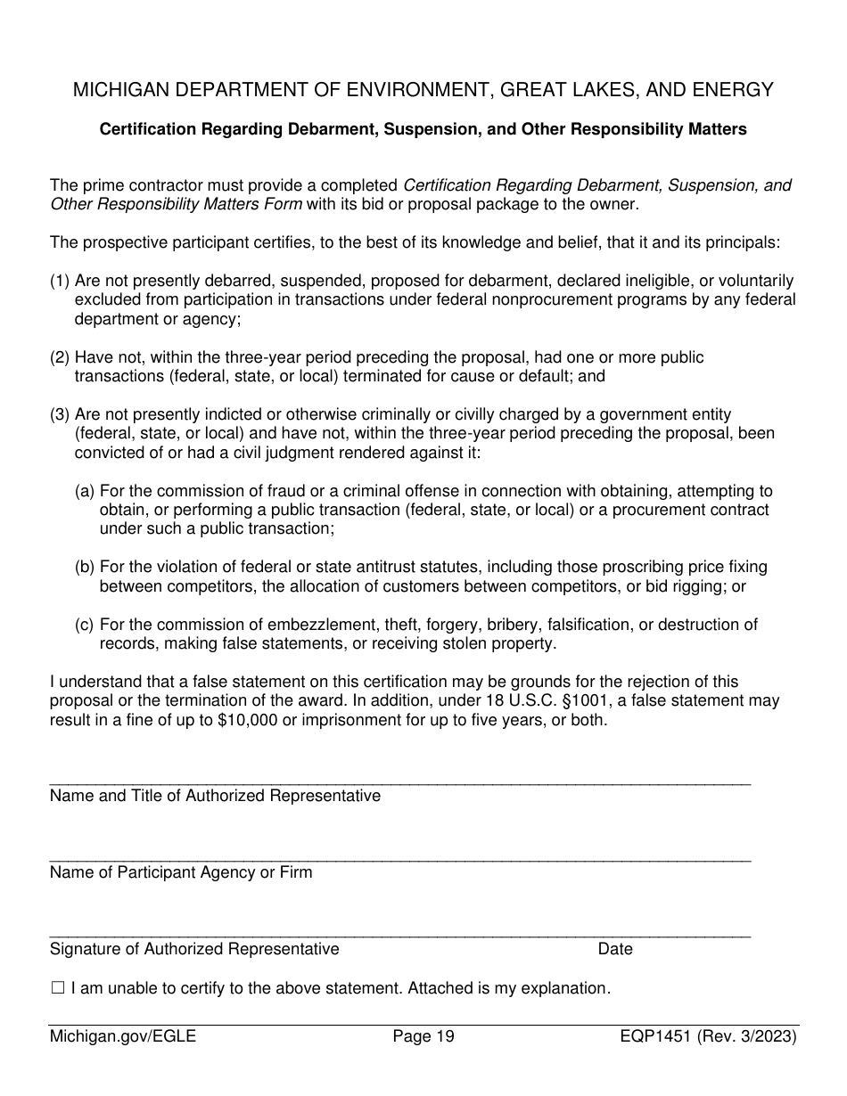 Form EQP1451 Equivalency Projects Contract Boilerplate Language - Michigan, Page 19