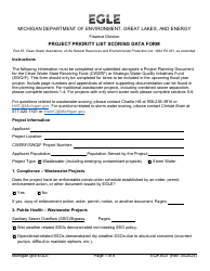 Document preview: Form EQP3527 Project Priority List Scoring Data Form - Michigan