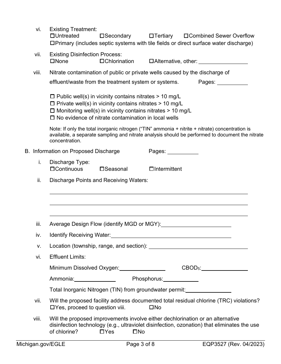 Form EQP3527 Project Priority List Scoring Data Form - Michigan, Page 3