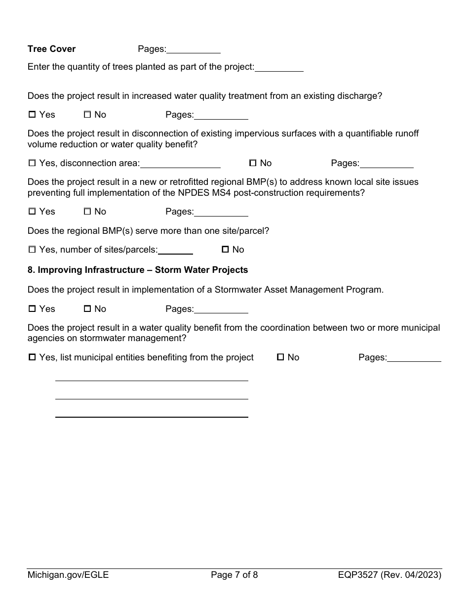 Form EQP3527 Project Priority List Scoring Data Form - Michigan, Page 7