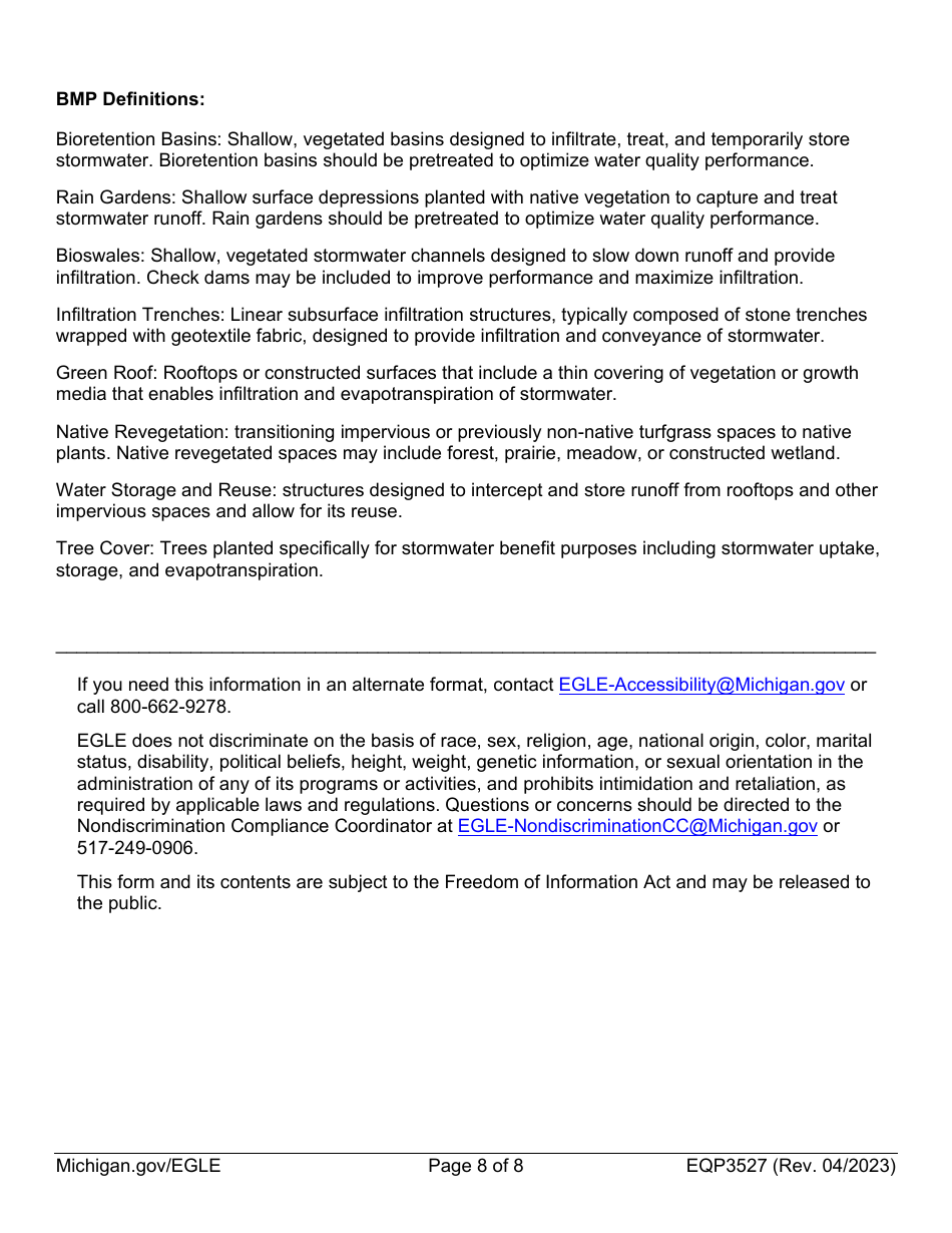 Form EQP3527 Project Priority List Scoring Data Form - Michigan, Page 8