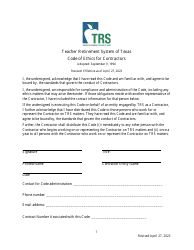 Document preview: Code of Ethics for Contractors - Texas