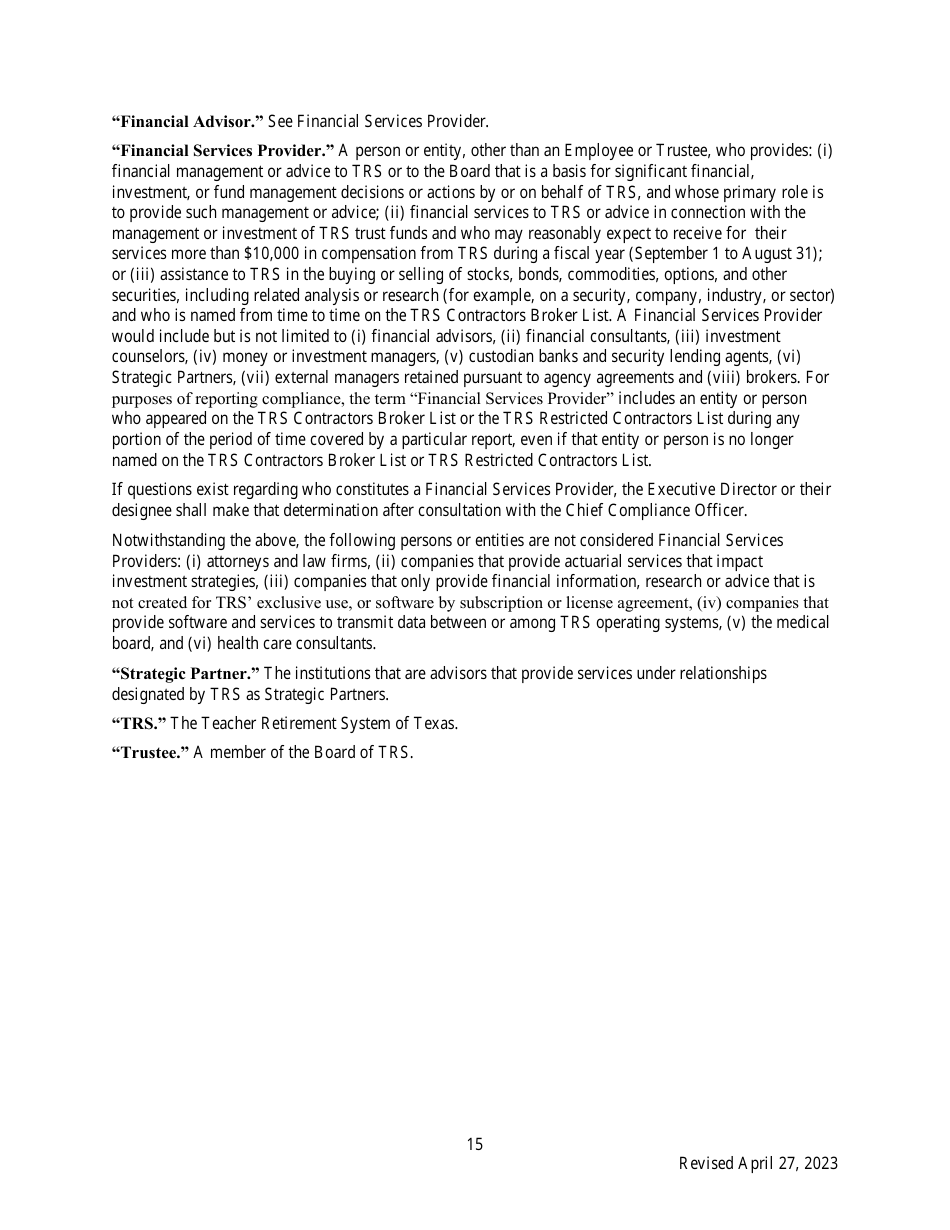 Code of Ethics for Contractors - Texas, Page 15