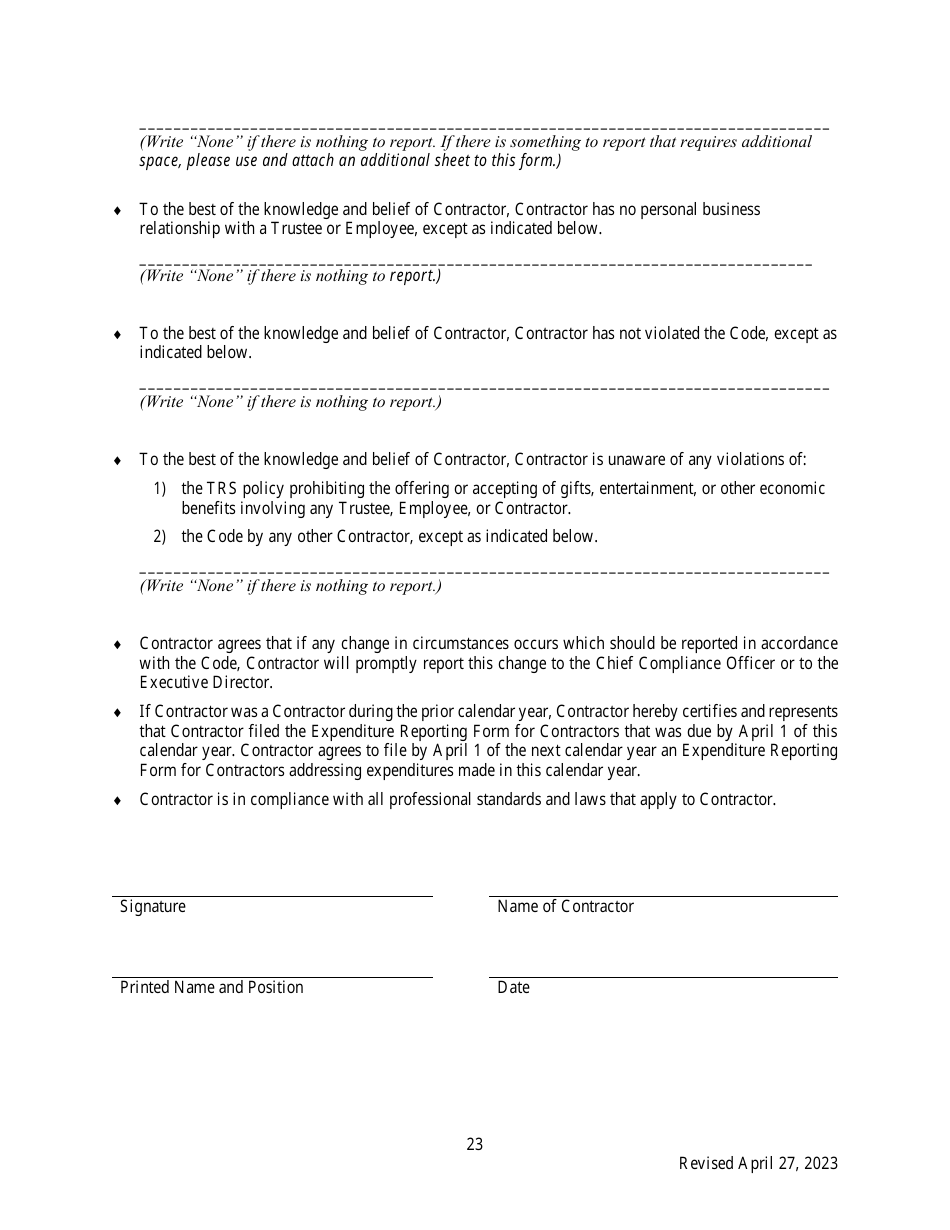 Code of Ethics for Contractors - Texas, Page 23