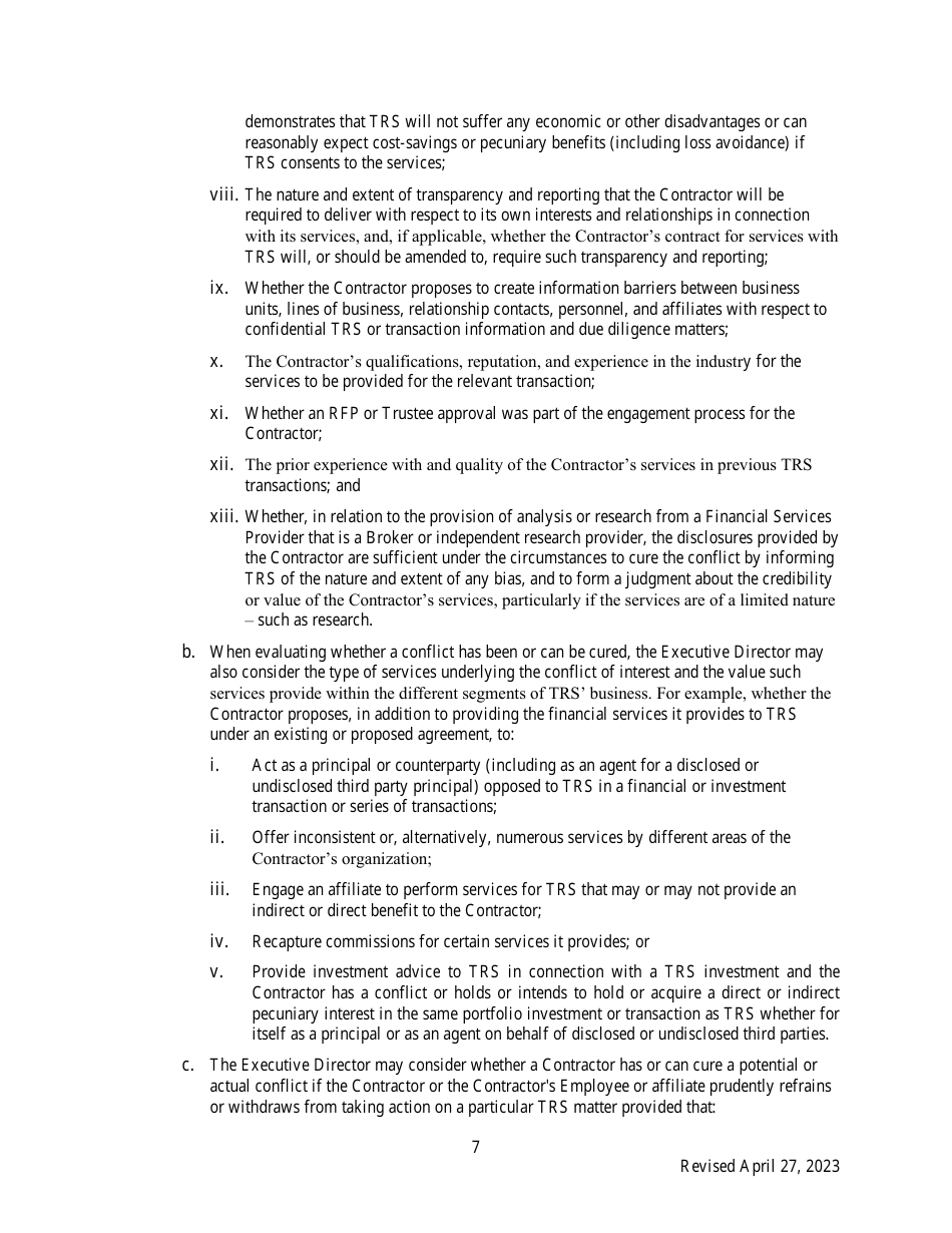 Code of Ethics for Contractors - Texas, Page 7