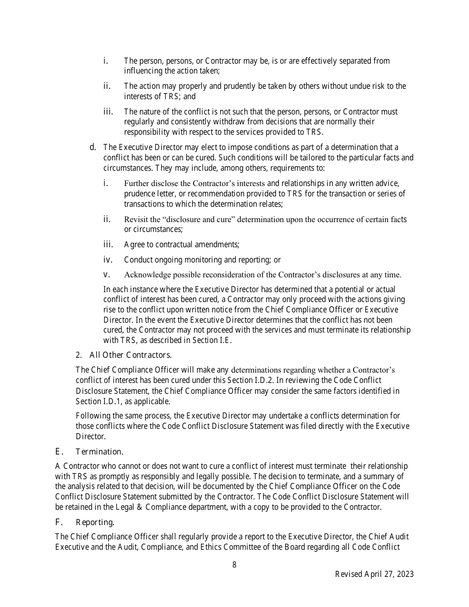 Code of Ethics for Contractors - Texas, Page 8