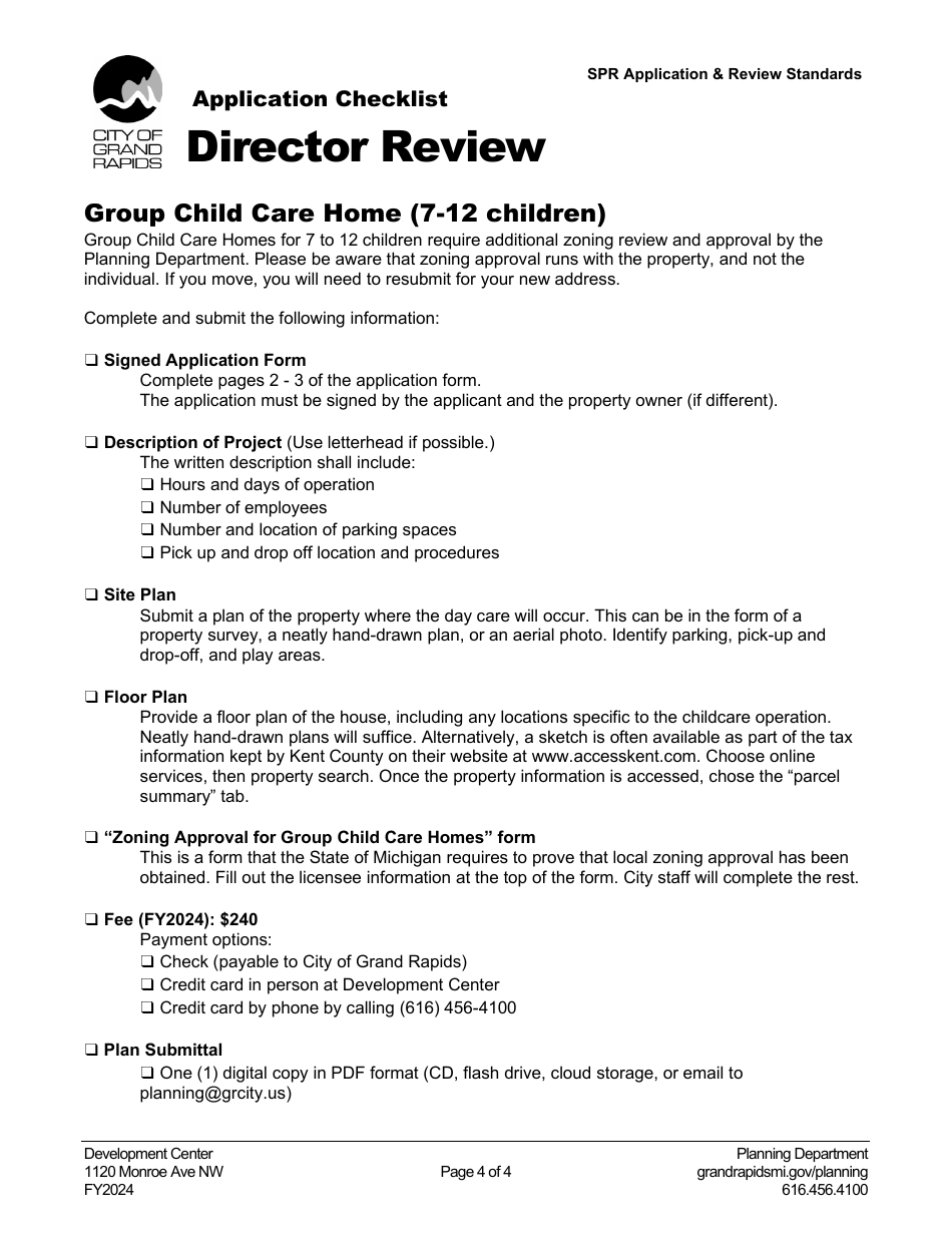 Director Review Application - Group Child Care Home - City of Grand Rapids, Michigan, Page 4