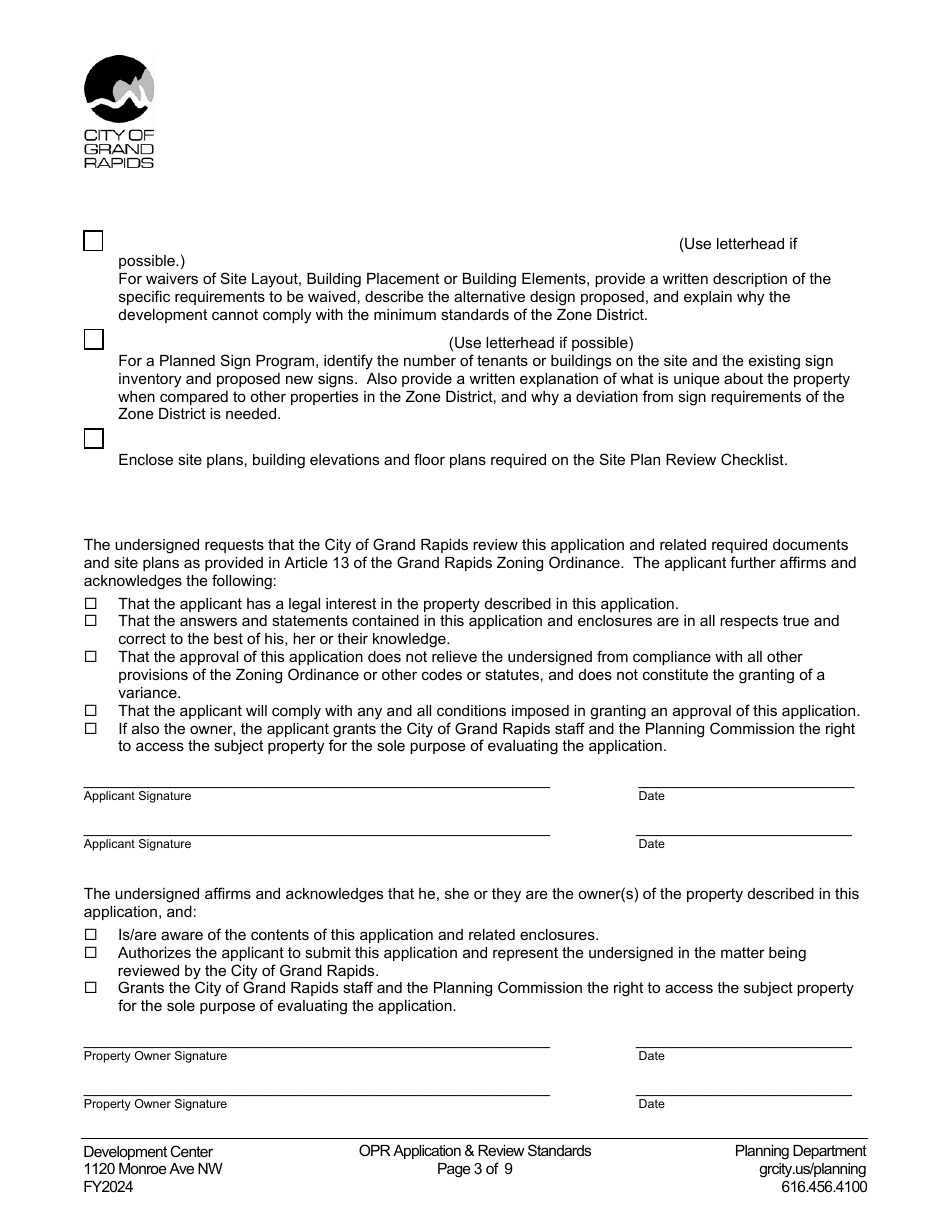 Optional Plan Review Application - City of Grand Rapids, Michigan, Page 3