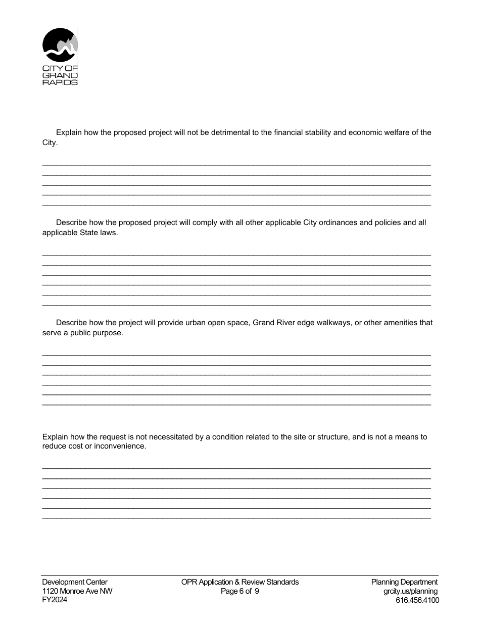 Optional Plan Review Application - City of Grand Rapids, Michigan, Page 6