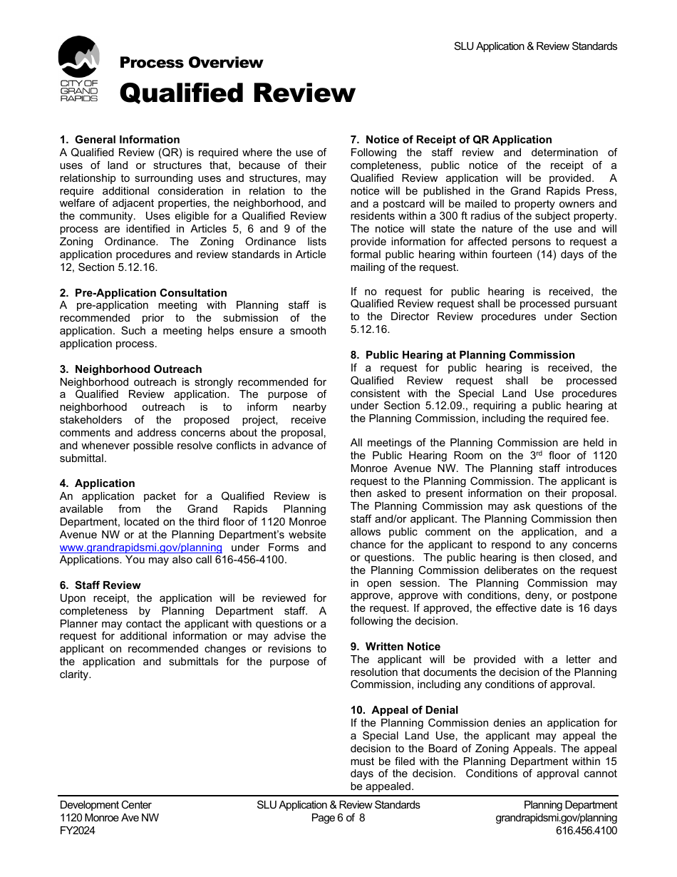 Qualified Review Application - City of Grand Rapids, Michigan, Page 6
