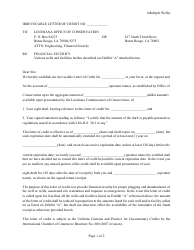 Document preview: Form FS-LCMW Irrevocable Letter of Credit (Multiple Wells) - Louisiana