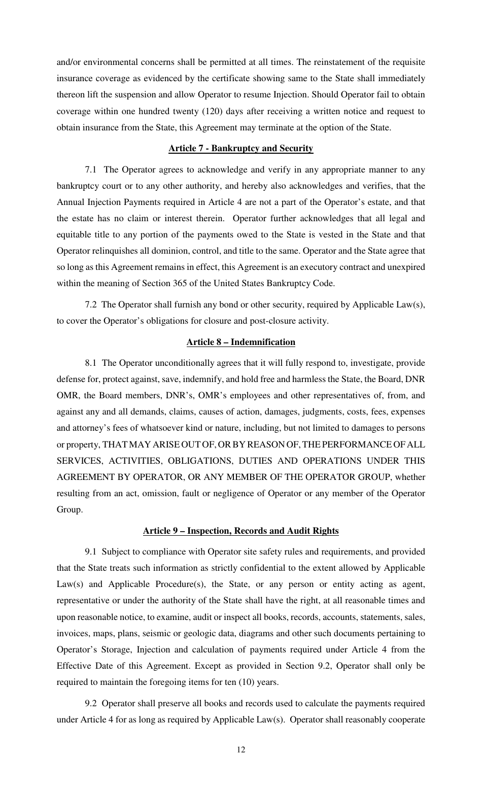 Carbon-Dioxide Storage Agreement - Louisiana, Page 12