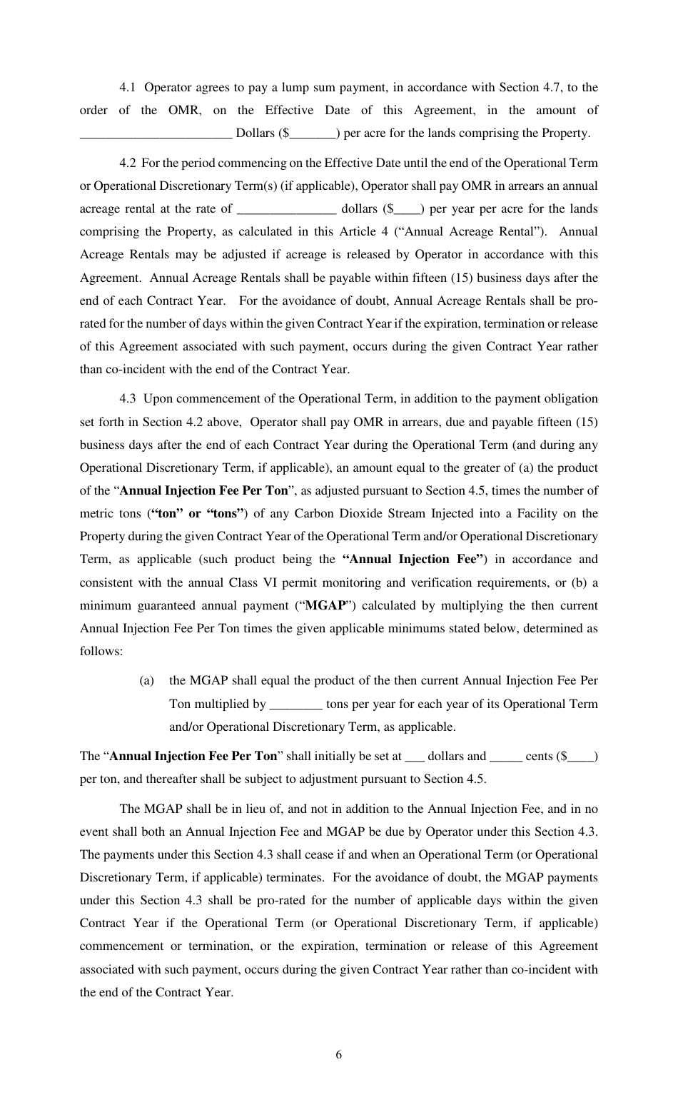 Carbon-Dioxide Storage Agreement - Louisiana, Page 6