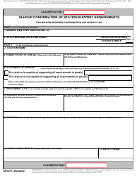 Document preview: AF Form 527E 24-hour Confirmation of Station Support Requirements
