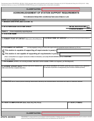Document preview: AF Form 527D Acknowledgement of Station Support Requirements